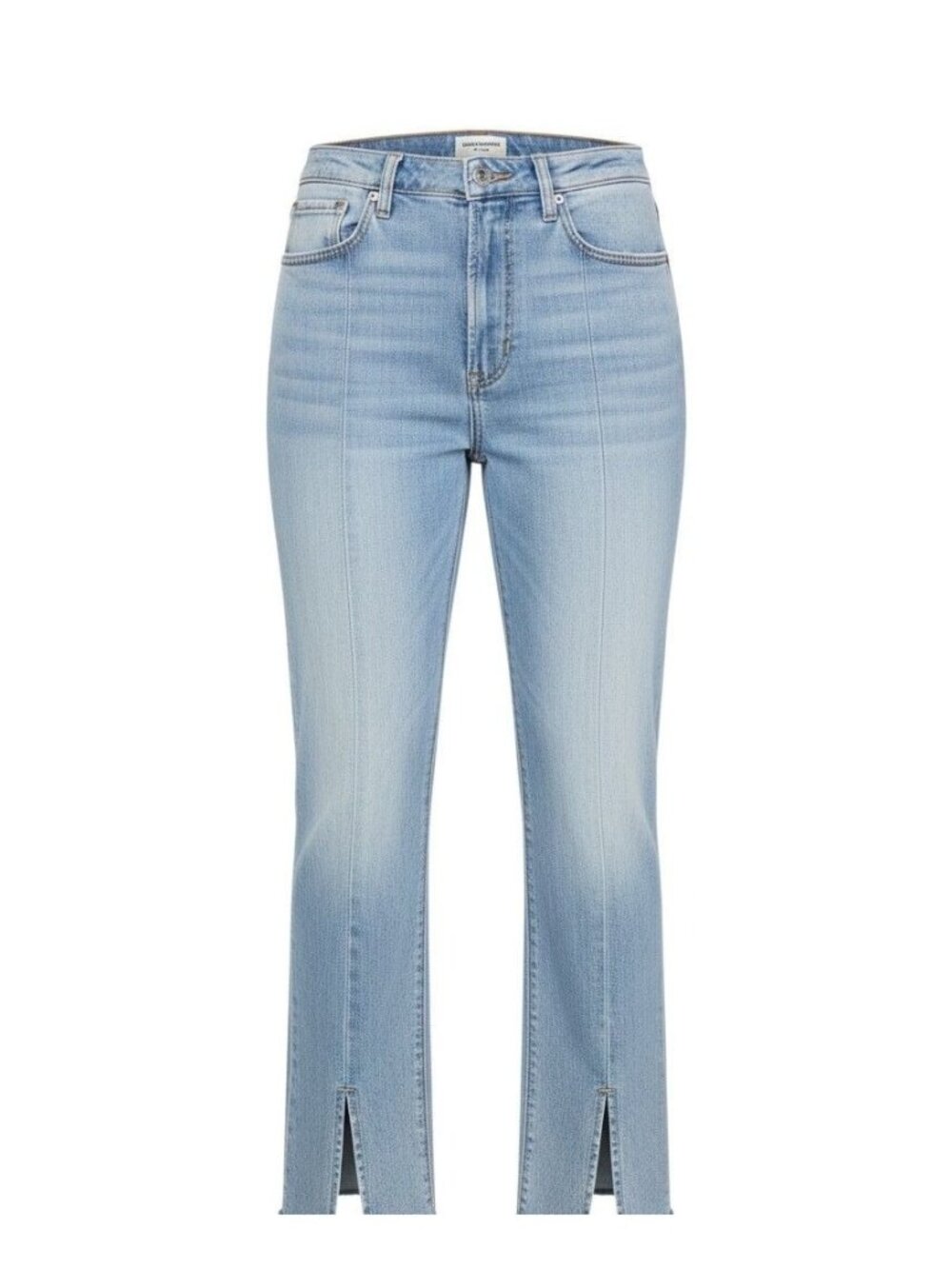 Hudson Womens Light Wash High-Rise Front Slits Raw Hem Jeans 29